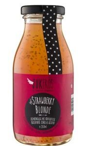 Χειροποίητη Λεμονάδα με Αγαύη, χυμό Φράουλας, Βασιλικό και σπόρους Chia 250ML