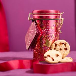 12 DAYS OF CHRISTMAS- SALTED CARAMEL ΜΠΙΣΚΟΤΑ ΣΕ ΚΟΚΚΙΝΟ ΜΕΤΑΛΛΙΚΟ ΚΟΥΤΙ 200GR