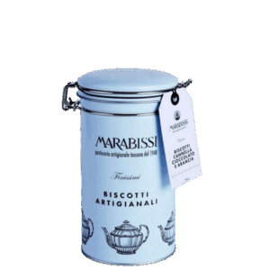ΓΑΛΑΖΙΟ ΜΕΤΑΛΛΙΚΟ ΚΟΥΤΙ ΜΕ ΜΠΙΣΚΟΤΑ ΣΟΚΟΛΑΤΑ-ΠΡΤΟΚΑΛΙ-ΚΑΝΕΛΑ MARABISSI 200GR